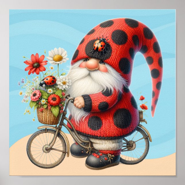Poster Gnome loves ladybugs (Frente)