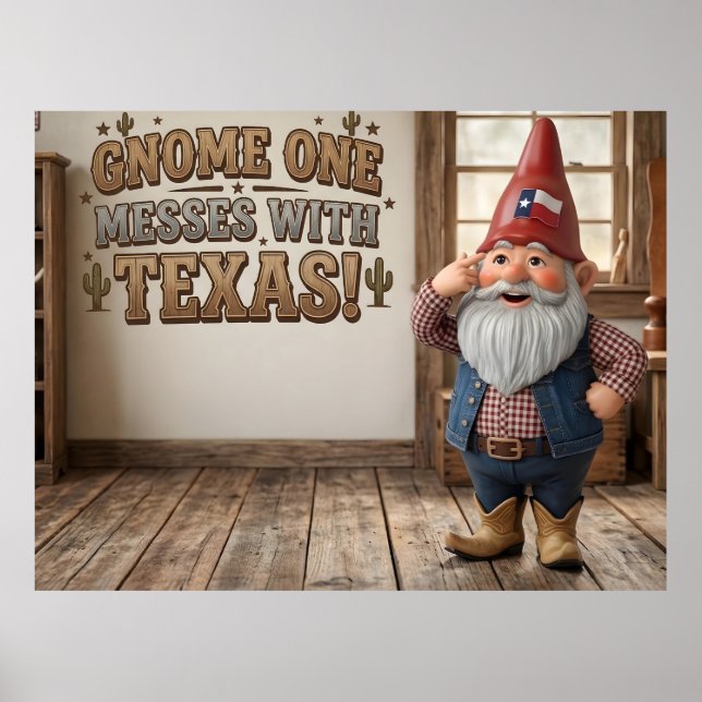Poster "Gnome One Apronta no Texas" Oficina (Frente)