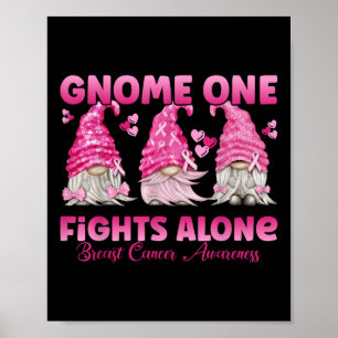 Poster Gnome One luta sozinho rosa_ Cancer da mama Awaren