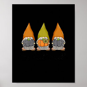 Poster Gnômes de Outono Com Abóboras É Outono Pessoal Dia