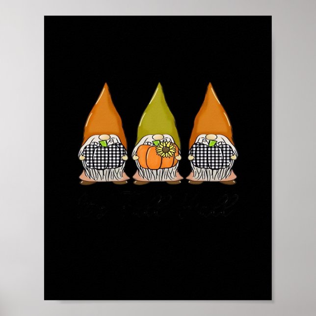 Poster Gnômes de Outono Com Abóboras É Outono Pessoal Dia (Frente)