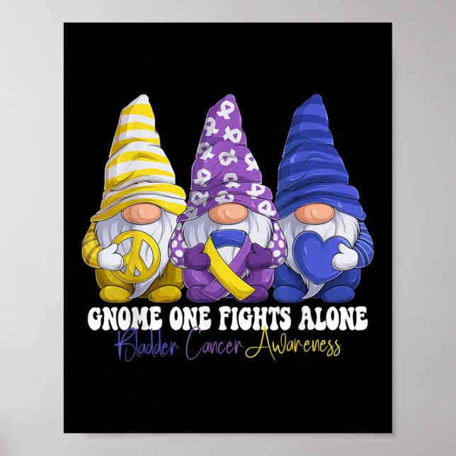 Poster Gnomias Engraçadas Bladder Cancer Conscientização  (Frente)