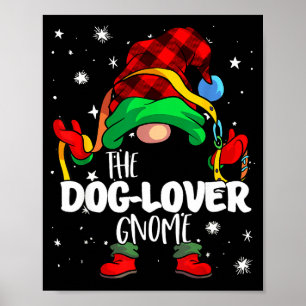 Poster Gnomo Amante de Cachorro Xadrez Vermelho de Búfalo