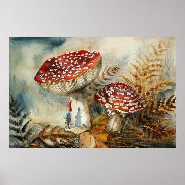 Poster gnomo aquarela (Frente)