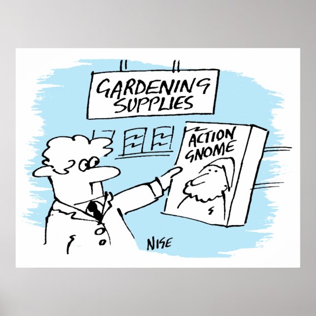 Poster Gnomo de Ação no Jardim (Frente)