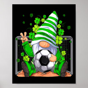 Poster Gnomo de Futebol Trevo de Quatro Folhas Irlandês D