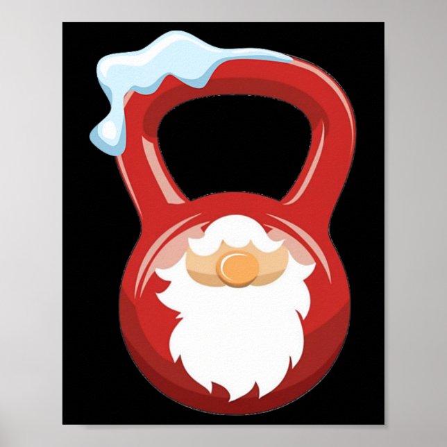 Poster Gnomo de Natal Kettlebell Xmas para Gy (Frente)