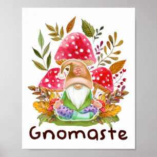 Poster Gnomo de Yoga Fofo Gnomaste Gnome Namaste Meditaçã