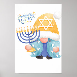Poster Gnomo feliz do hanukkah