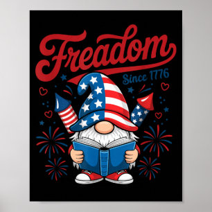 Poster Gnomo Patriótico Americano 1776 Fogos de Artifício