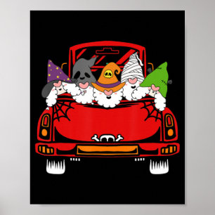 Poster Gnomo Riding Car Lazy Halloween Costume Ghost Witt