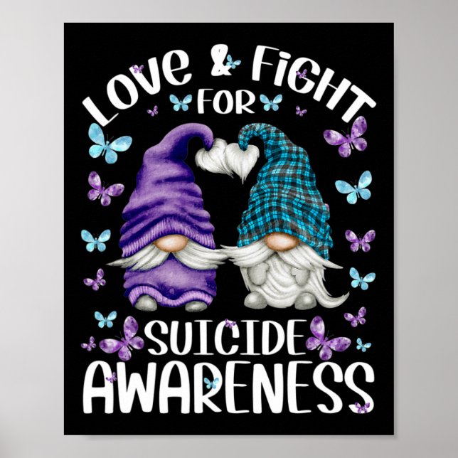 Poster Gnomo Roxo Com Padrão De Borboleta Cuta Suicídio A (Frente)