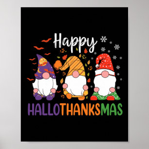 Poster Gnomos bonitos caem no Dia das Bruxas Meninas Feli