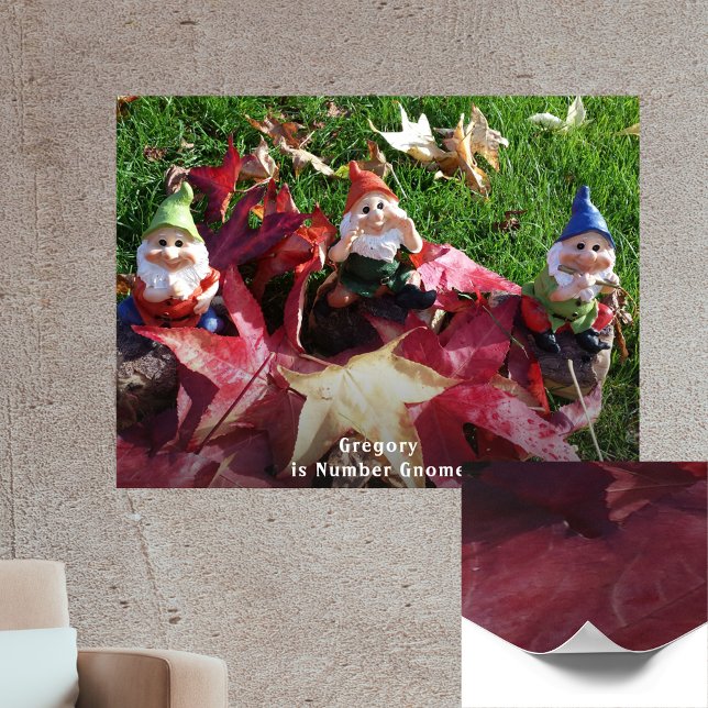 Poster Gnomos De Jardim Você É O Número Gnome Adicionar N (Garden Gnomes You Are Number Gnome Add Name Fall Poster)
