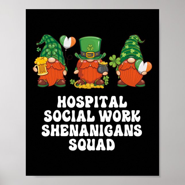 Poster Gnomos do Serviço Social Hospitalar Assistente Soc (Frente)