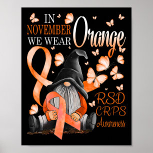 Poster Gnomos Em Novembro Vestimos Sensibilização Laranja
