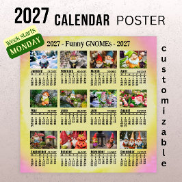 Poster Gnomos Engraçados 2027 Calendário de Fotos Persona