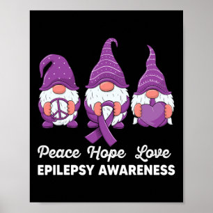 Poster Gnomos Engraçados Paz Esperança Ama Epilepsia Awar
