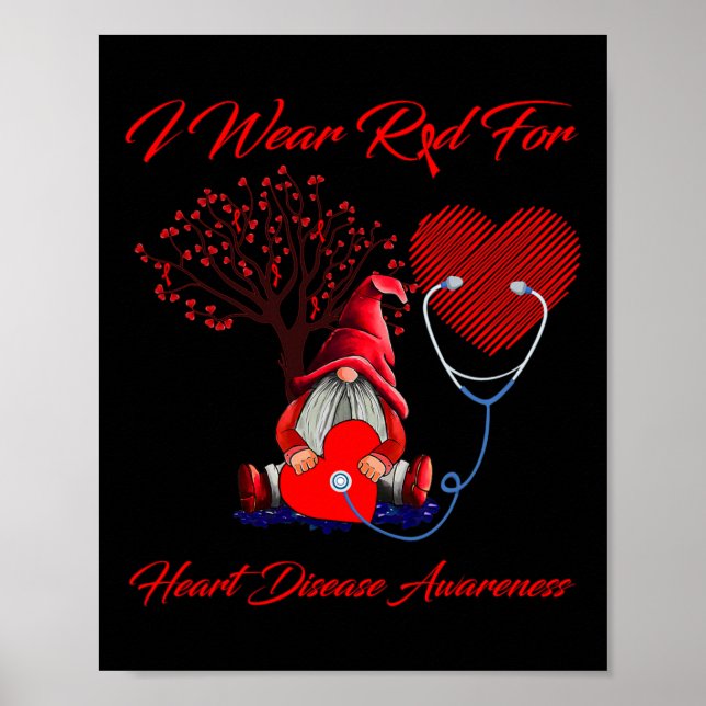 Poster Gnomos Eu Uso Vermelho Para Conscientização Sobre  (Frente)