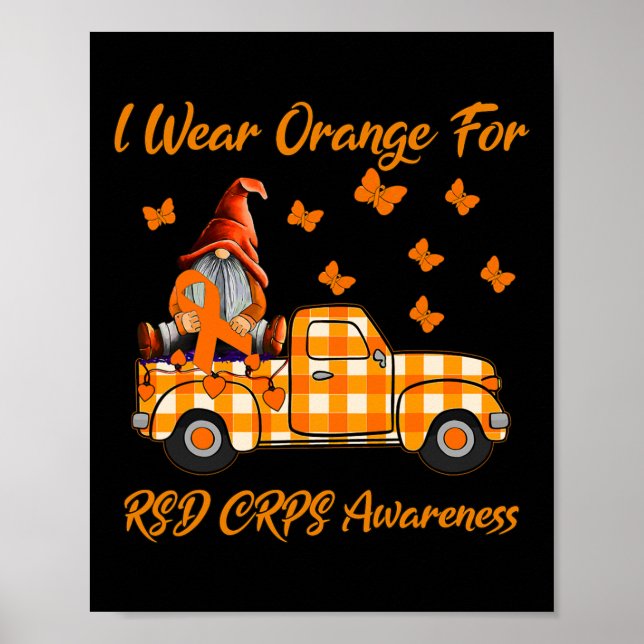 Poster Gnomos Eu Visto Laranja Para A Consciência Do Rsd  (Frente)