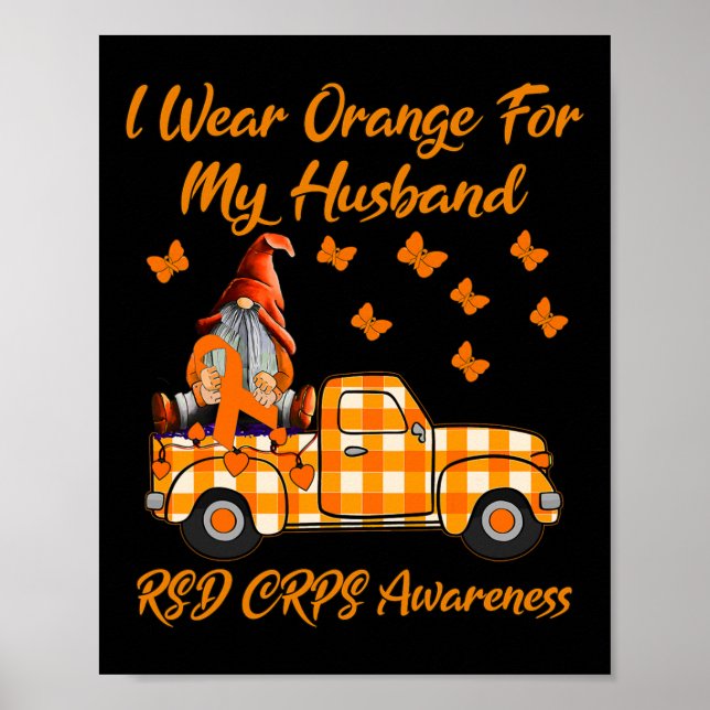 Poster Gnomos Eu Visto Laranja Para Meu Marido RSD CRPS (Frente)