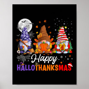 Poster Gnomos Halloween Dia de Ação de Graças Feliz Hall