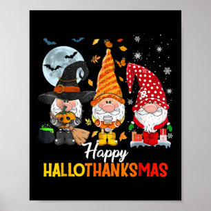 Poster Gnomos Lover Halloween Feliz Natal Feliz Hallo