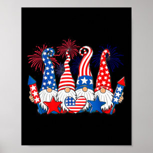 Poster Gnomos Patriótico Americano Bandeira Custa 4