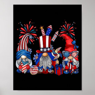 Poster Gnomos Patrióticos Engraçados 4 De Julho Independê