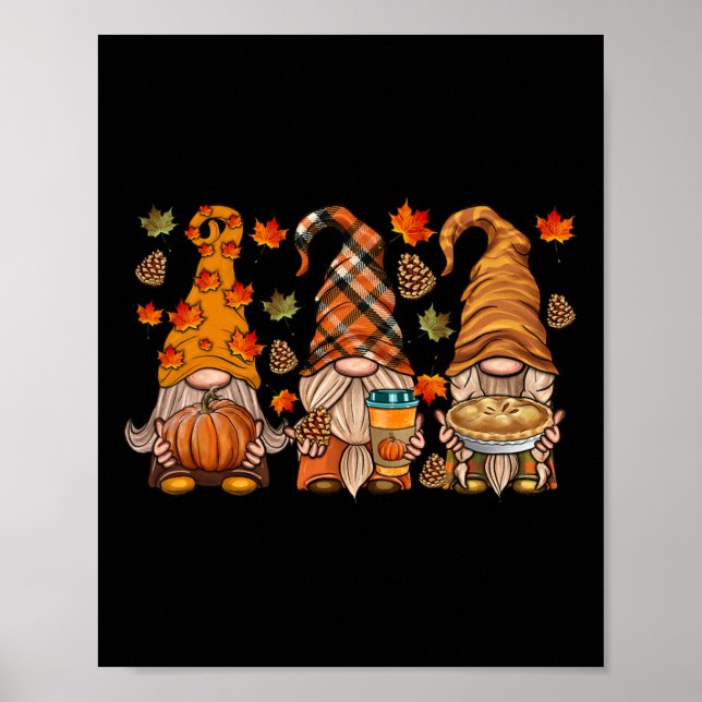 Poster Gnomos Pumpkin Spice Coffee Latte outono Do Que (Frente)