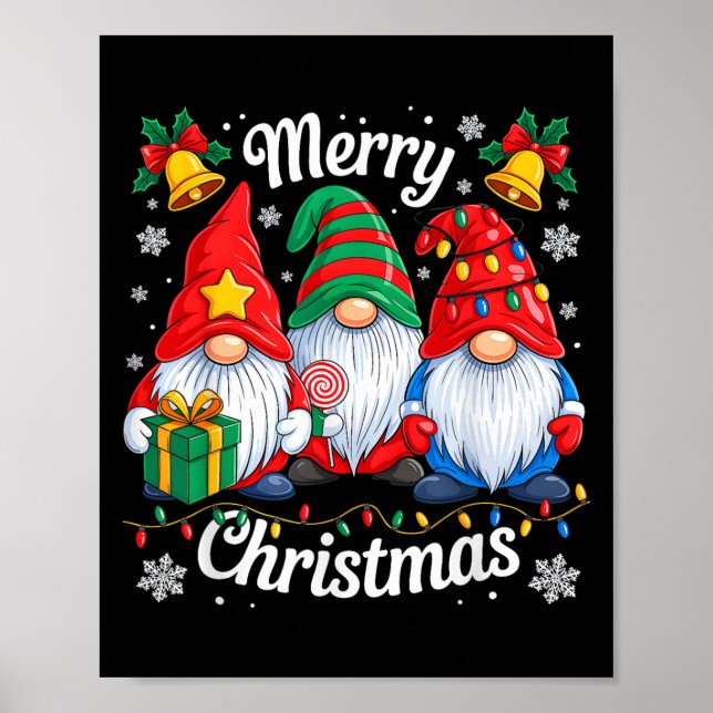 Poster Gnomos Xmas Engraçado Feliz Natal Gnomos Mulheres (Frente)