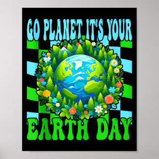 Poster Go planet earth day cute earth nature lovers tank