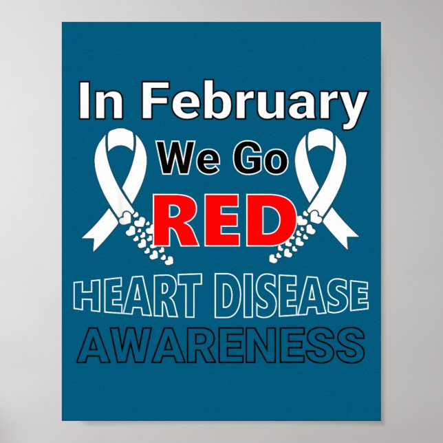 Poster Go Red - American Heart Health Month Awareness In  (Frente)