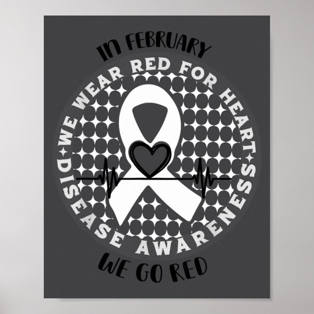 Poster Go Red - American Heart Health Month Awareness In  (Frente)