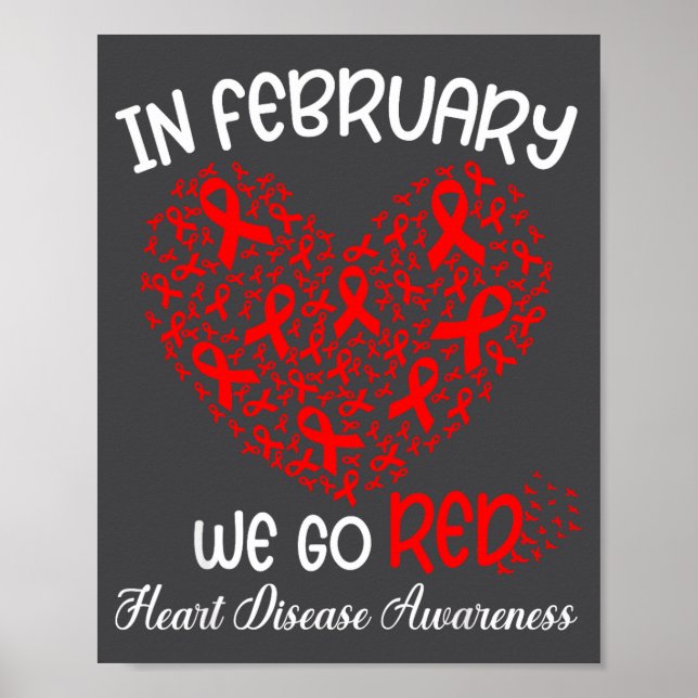 Poster Go Red - American Heart Month Awareness In Februar (Frente)