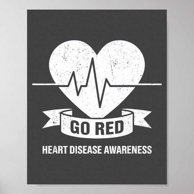 Poster Go Red For Women American Chd Heart Disease Month  (Frente)