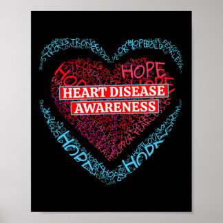 Poster Go Red Heart Disease Awareness For Men Women 