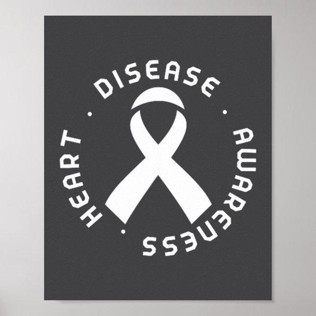 Poster Go Red In February Heart Disease Awareness Health  (Frente)