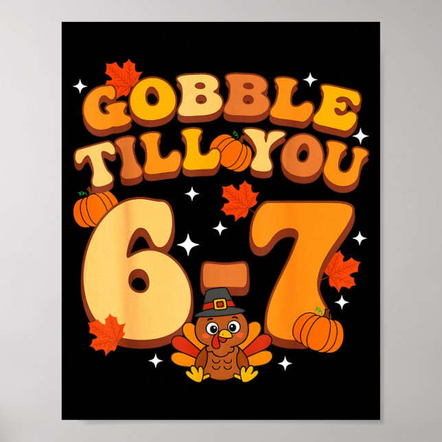 Poster Gobble Até Você 67 Meme de Brainrot de Ação de Gra (Frente)