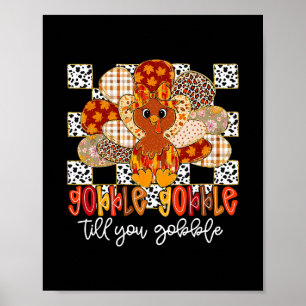 Poster Gobble Gobble Até Você Cambalear Peru Dia de Ação