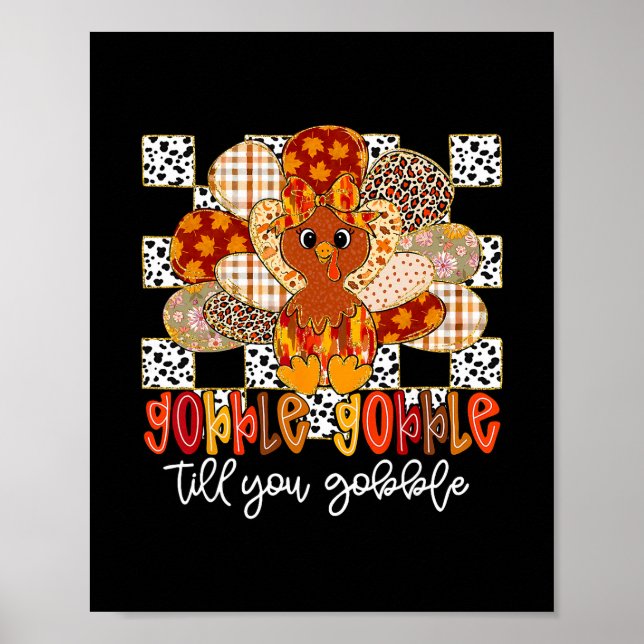 Poster Gobble Gobble Até Você Cambalear Peru Dia de Ação  (Frente)