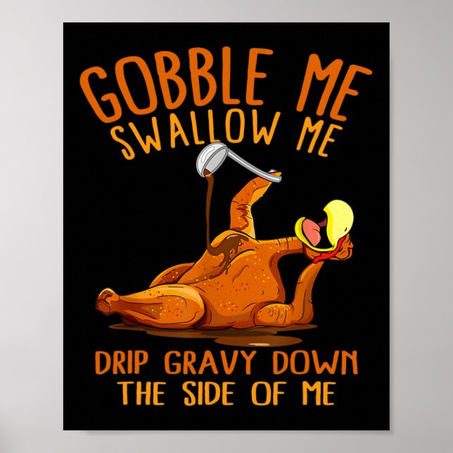 Poster Gobble Me Ação De Graças Engula-Me Camisa (Frente)