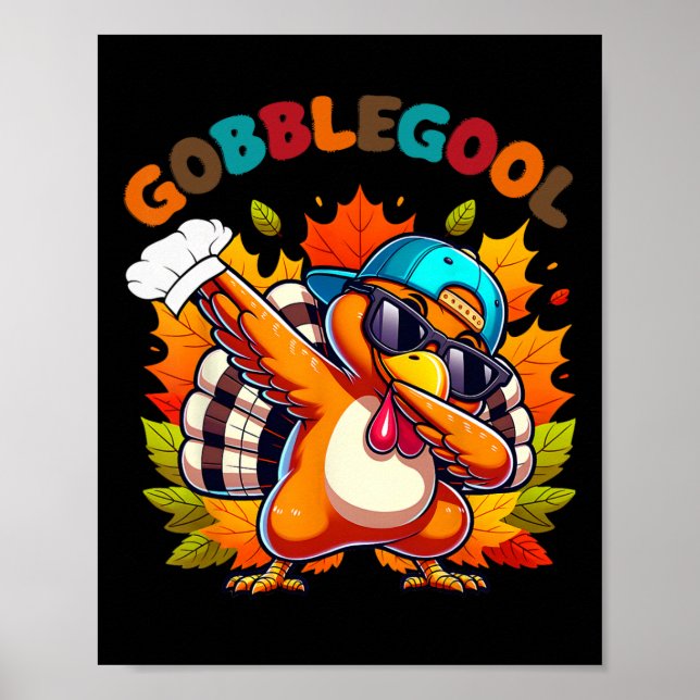 Poster Gobblegool Turkey Thanksgiving Dabbing Dance  (Frente)