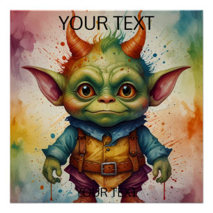 Póster Goblin bonito e engraçado