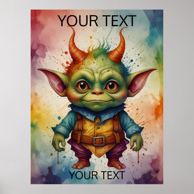 Poster Goblin bonito e engraçado (Frente)