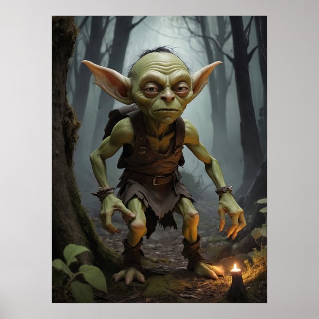 Poster Goblin Mischievous Escondido em Floresta Assombrad (Frente)