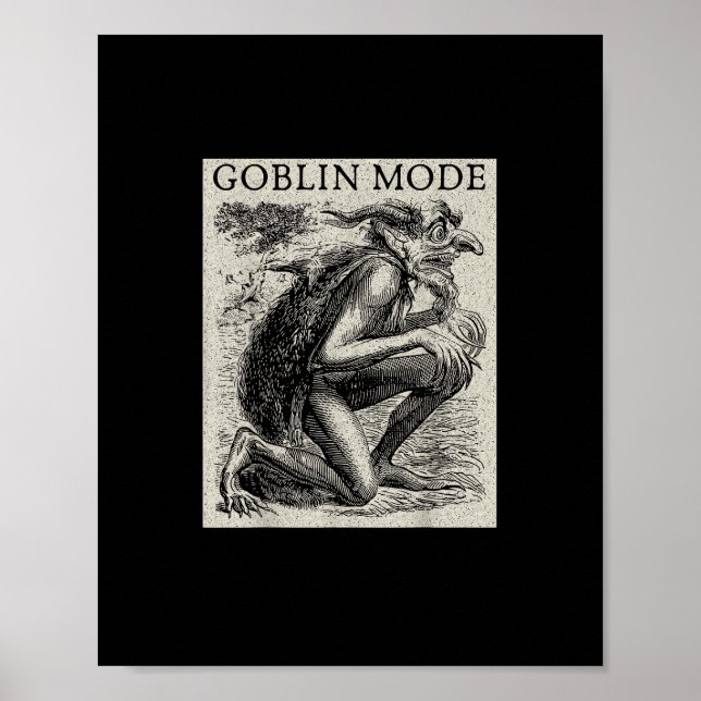 Poster Goblin Mode Goblincore Fairycore Medieval Grunge (Frente)