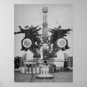 Póster "Gobs" e armas em USS Texas