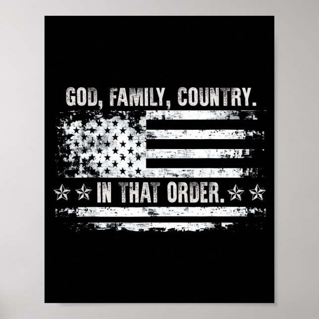 Poster God Family Country Patriotic Faith Pride Usa For S (Frente)
