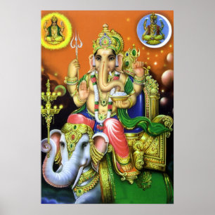 Póster God Ganesha on Elephant
